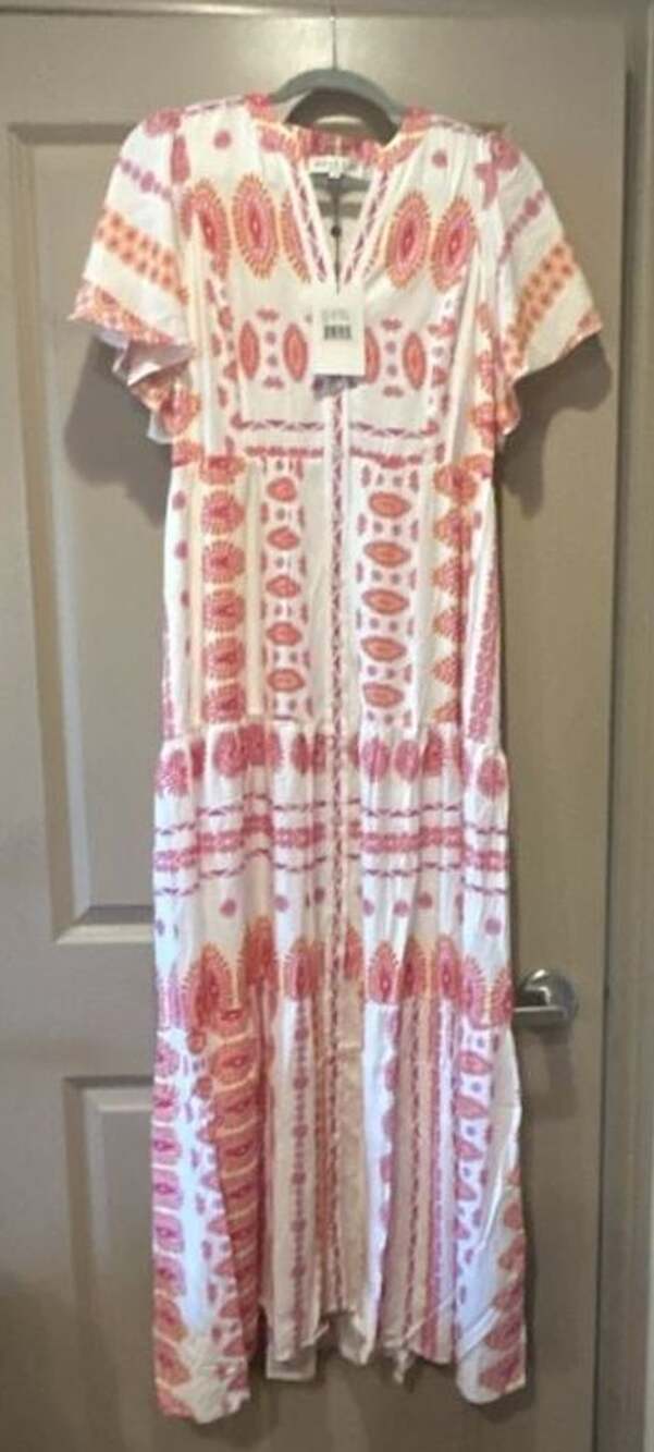 Hale Bob 33HW604M Pink Patterned Maxi Dress